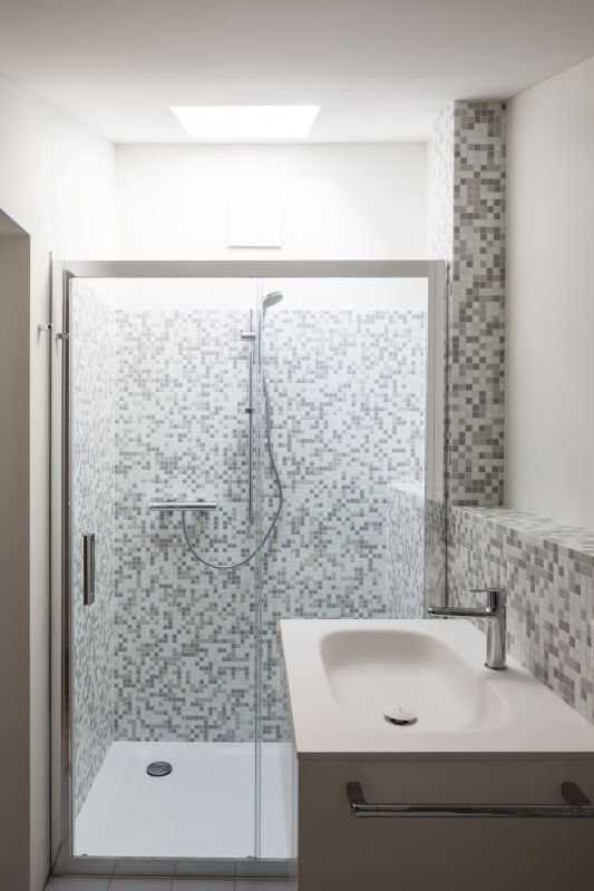 Stylish Shower with Unique Tile Pattern